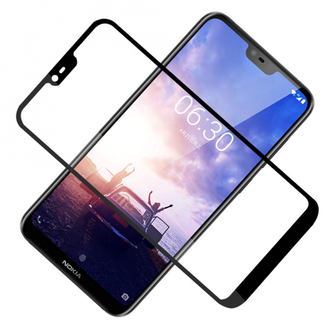 Захисне скло для NOKIA X6/Nokia 6.1 Plus Full Glue (0.3 мм, 2.5D, чорне)-1