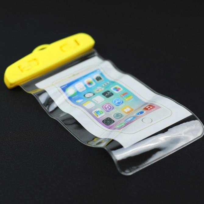 Силіконовий Чохол на шию Waterproof Жовтий (6,5")-1