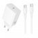 Сетевое зарядное устройство 1Type-C Hoco C162A PD40W/3A White + Type-C to Type-C