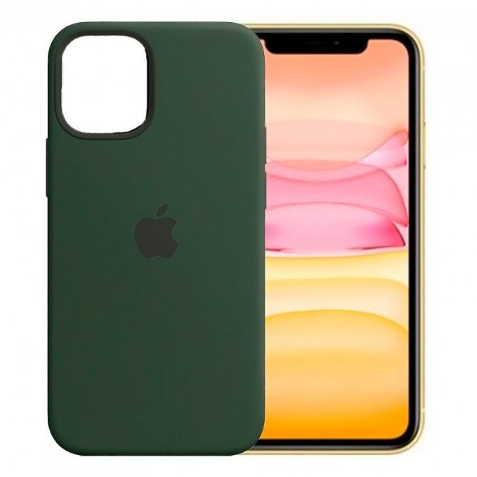 Оригинальный силиконовый чехол для iPhone 11 Pro Max Темно Зеленый FULL-2