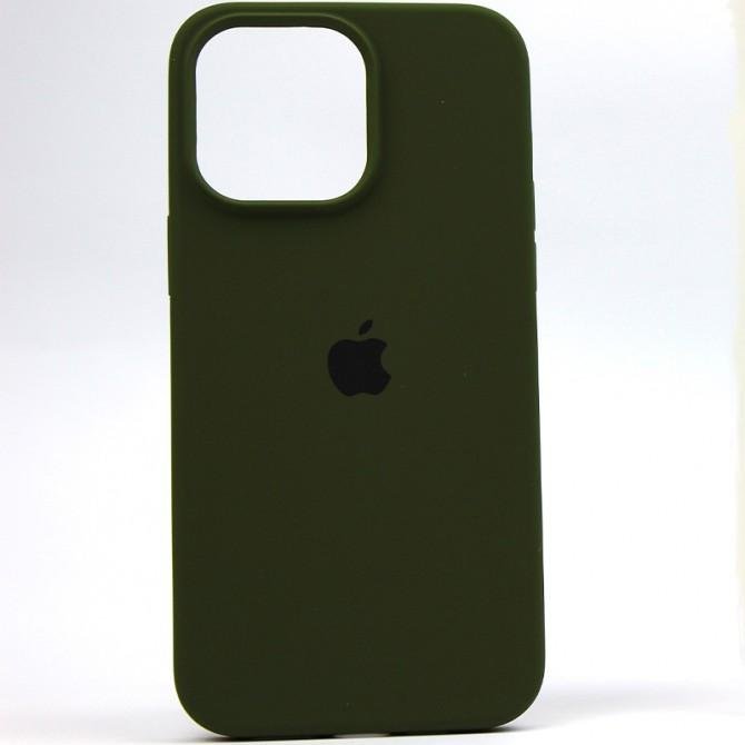 Оригінальний силіконовий чохол для iPhone 13 Pro Max Темно Оливковий FULL