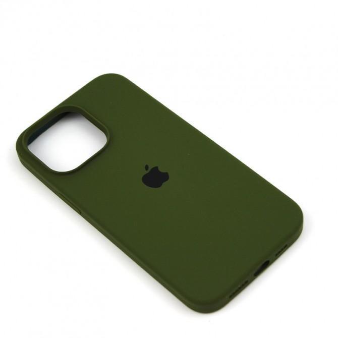 Оригінальний силіконовий чохол для iPhone 13 Pro Max Темно Оливковий FULL-1