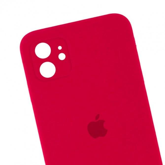 Оригинальный силиконовый чехол для iPhone 11 Бордовый FULL (with camera protection)-2