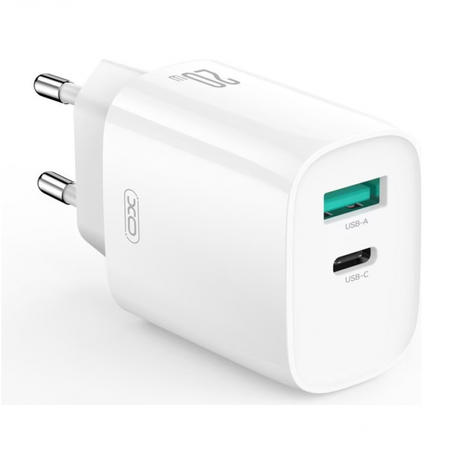 Мережевий зарядний пристрій XO CE29 20W/1 USB-C White + Type-C to Type-C Cable