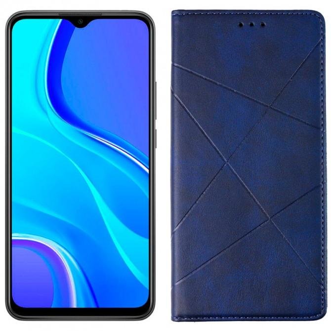 Чехол-книжка Lines Leather for Xiaomi Mi 10T Lite Blue-1