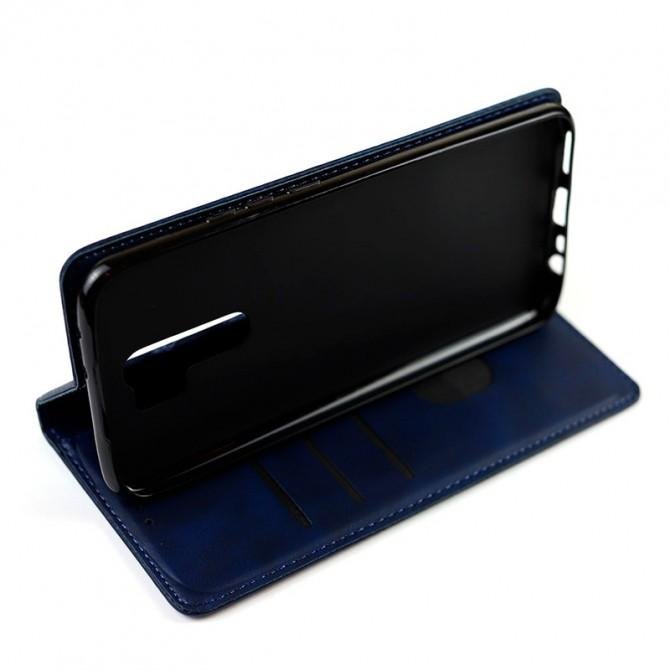 Чехол-книжка Lines Leather for Xiaomi Mi 10T Lite Blue-2