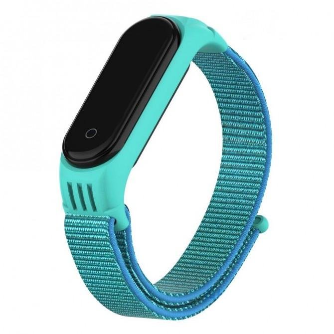 Ремінець для Xiaomi Band 3/4 Nylon design Синій/М'ятний