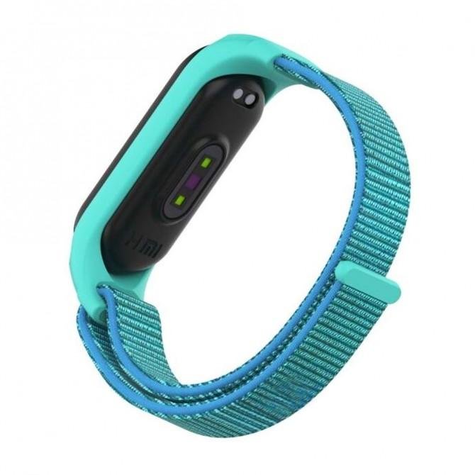 Ремінець для Xiaomi Band 3/4 Nylon design Синій/М'ятний-2