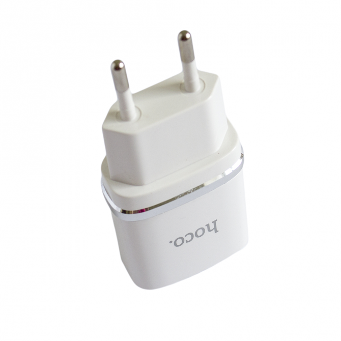 Сетевое зарядное устройство 1USB Hoco C11 White + USB Cable MicroUSB (1A)-2