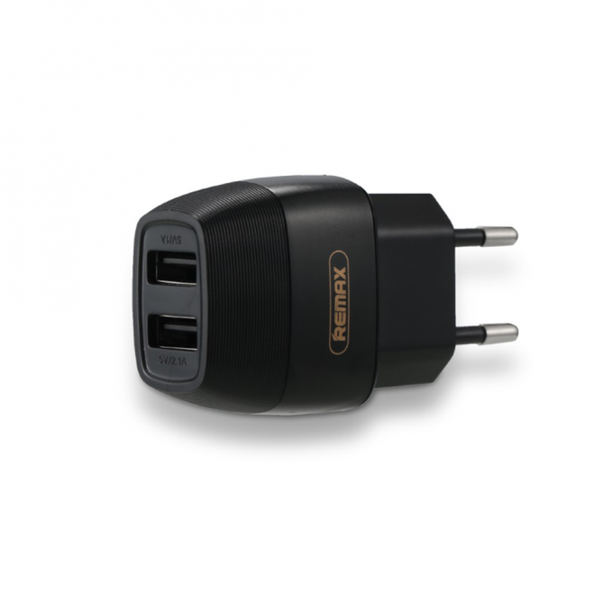 Мережевий зарядний пристрій Remax 2USB 2.1A Чорний (RP-U29)