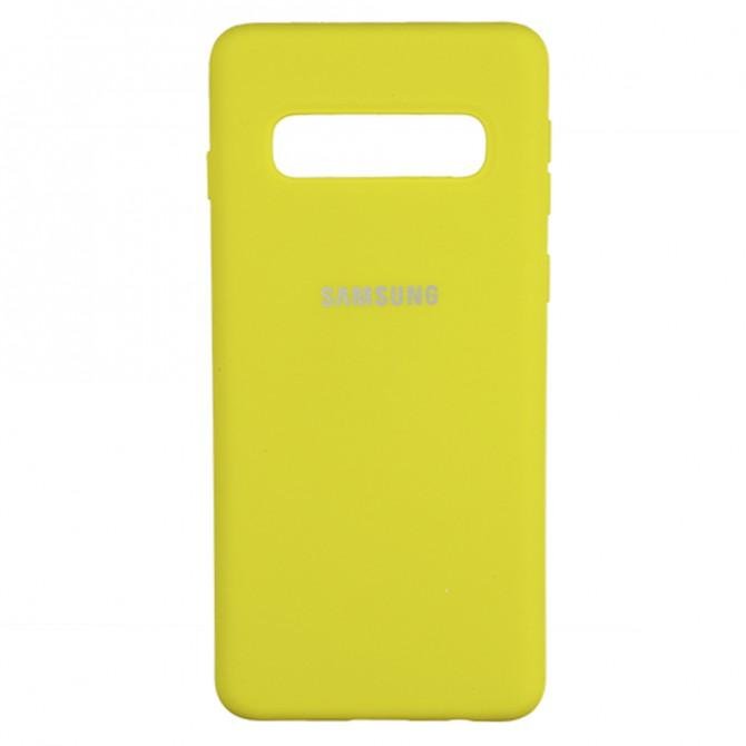 Чехол Soft Case для Samsung G973 Galaxy S10 Ярко жёлтый FULL-1