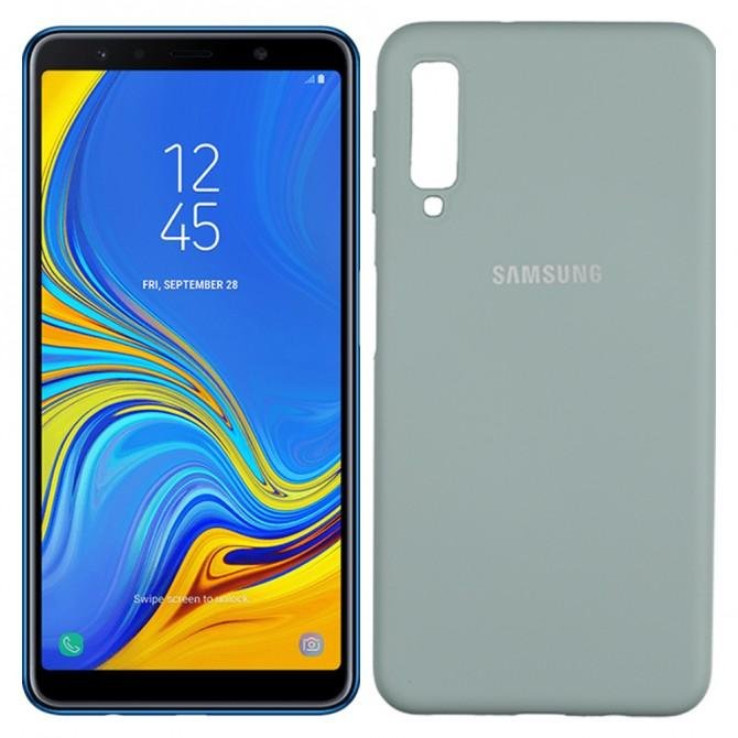 Чехол Soft Case для Samsung A750 Galaxy A7 2018 Светло Голубой FULL