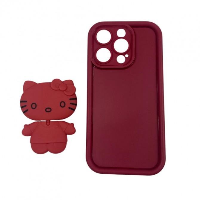 Чохол 3D series for iPhone 15 Pro Hello Kitty Red