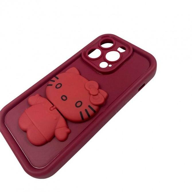 Чехол 3D series for iPhone 15 Pro Max Hello Kitty Red-1