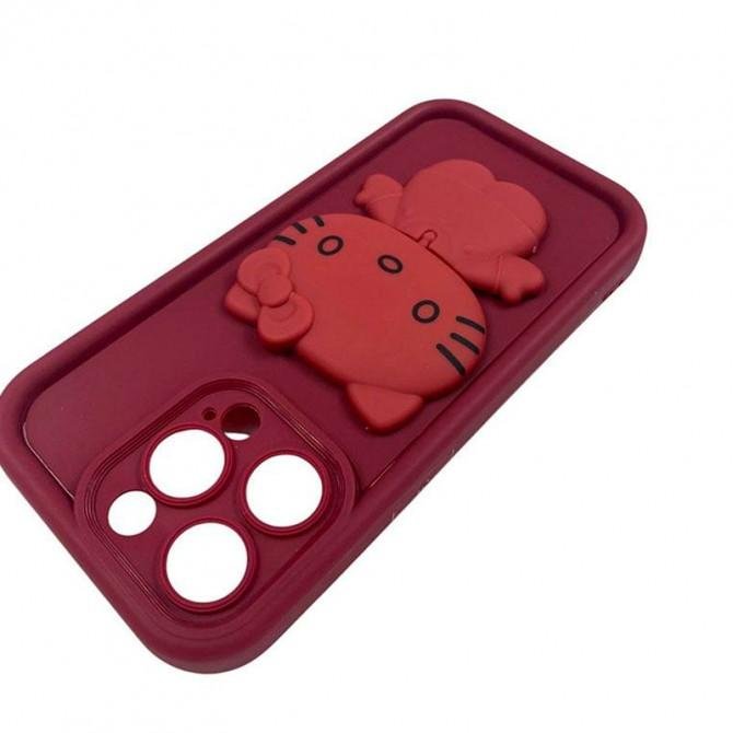 Чехол 3D series for iPhone 15 Pro Max Hello Kitty Red-2