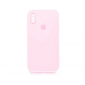Силиконовый чехол для iPhone X/Xs Светло Розовый FULL (SQUARE SHAPE)