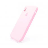 Силиконовый чехол для iPhone X/Xs Светло Розовый FULL (SQUARE SHAPE)