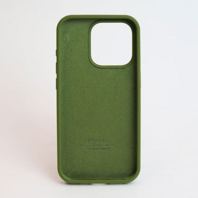 Оригінальний силіконовий чохол для iPhone 15 Pro Army Green FULL-1