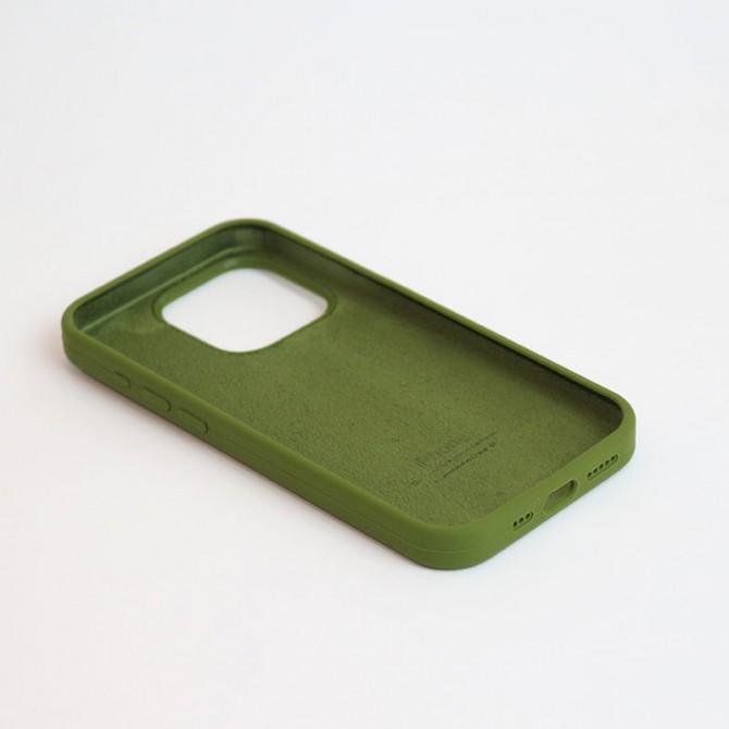Оригінальний силіконовий чохол для iPhone 15 Pro Army Green FULL-2