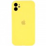 Оригінальний силіконовий чохол для iPhone 11 Світло Жовтий FULL (SQUARE SHAPE)