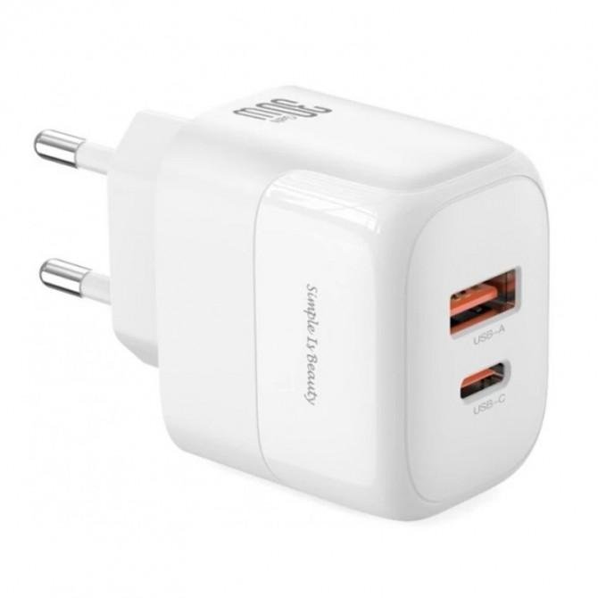 Сетевое зарядное устройство XO L138 30W/1USB + 1USB-C White