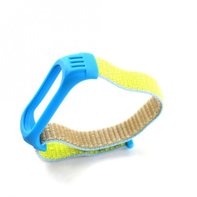 Ремінець для Xiaomi Band 5/6 Nylon design Blue/Yellow-2