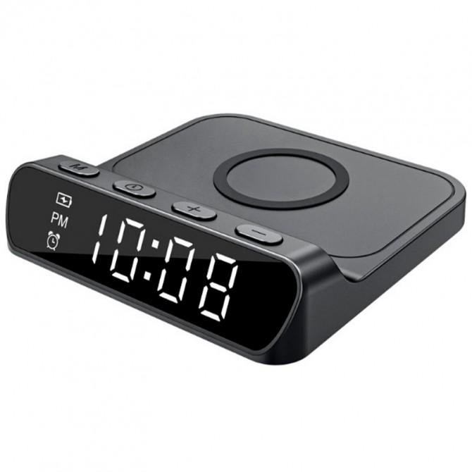 Настільний годинник з бездротовою зарядкою Gelius Oasis GP-SDC03 Black