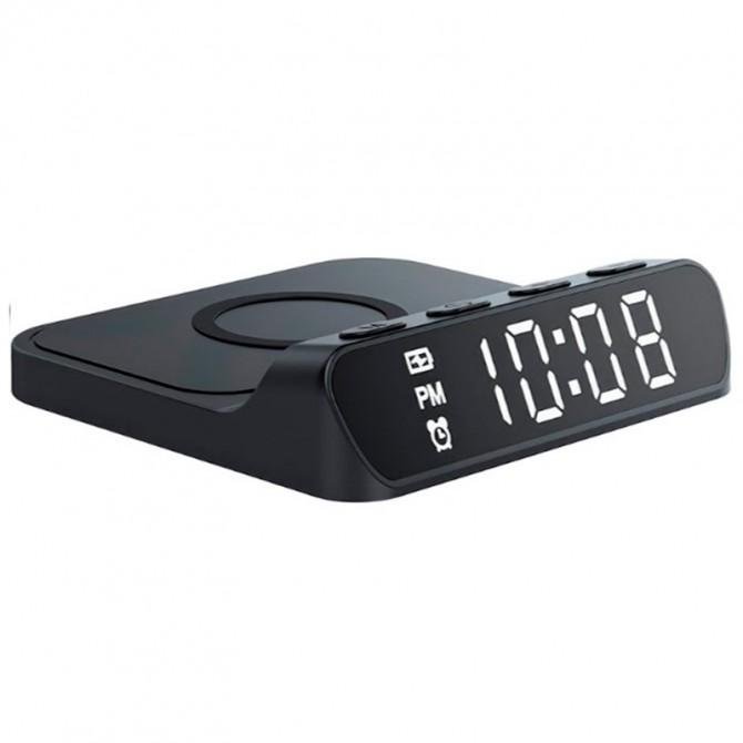 Настільний годинник з бездротовою зарядкою Gelius Oasis GP-SDC03 Black-2