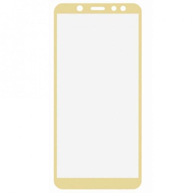 Захисне скло для SAMSUNG A605 Galaxy A6 Plus (2018) (0.3 мм, 2.5D, із золотистим Silk Screen покритт-1