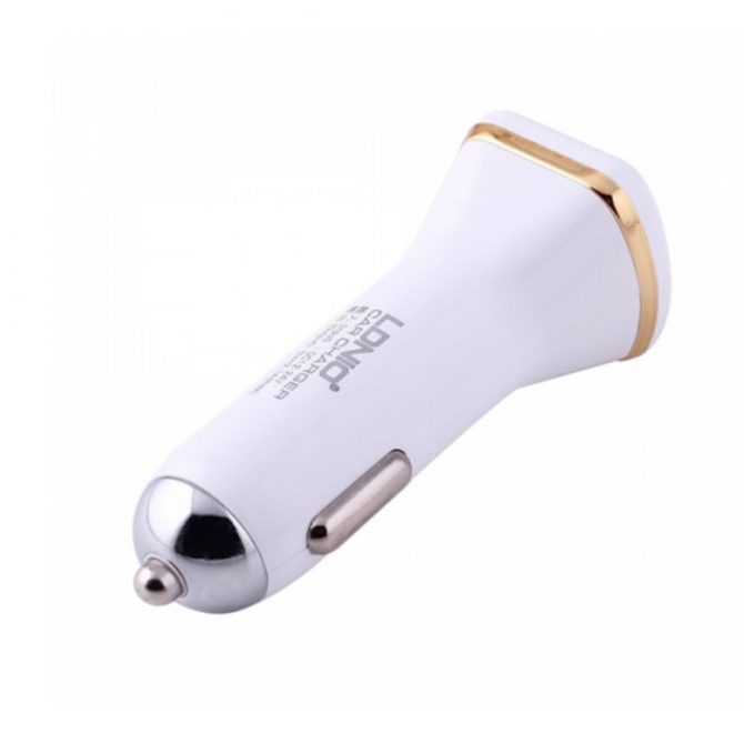 Автомобильное зарядное устройство 2USB LDNIO (2.1A) White + USB Cable iPhone 5 (DL-C219)-1