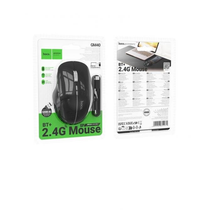 Миша Hoco GM40 Dixon dual-mode Wireless Black-2