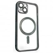 Силиконовый чохол SHINING with MagSafe для iPhone 15 Черный (матовый)