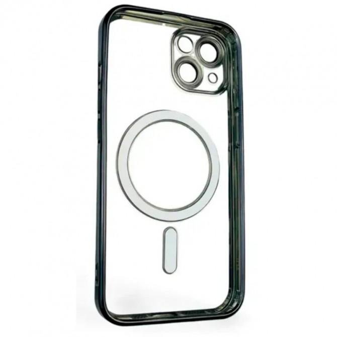 Силиконовый чохол SHINING with MagSafe для iPhone 15 Черный (матовый)-1