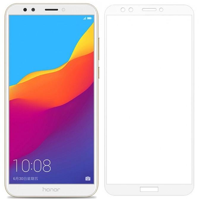 Защитное стекло для HUAWEI Y7 2018 (0.3 мм, 2.5D, с белым Silk Screen покрытием)-1
