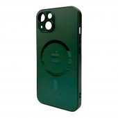 Чохол AG Glass Matt Frame Color MagSafe Logo for Apple iPhone 15 Cangling Green Чохол AG Glass Matt Frame Color MagSafe Logo for Apple iPhone 15 Cangling Green