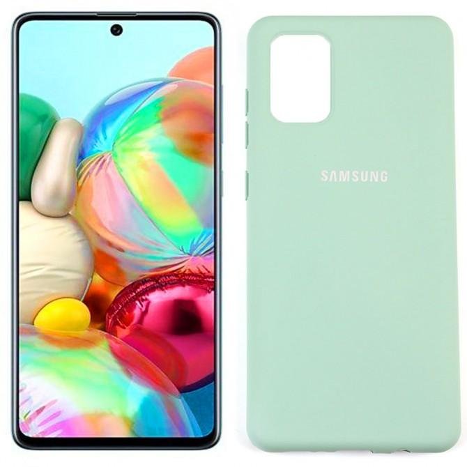 Чехол Soft Case для Samsung A715 Galaxy A71 Голубой FULL