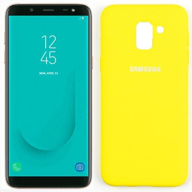 Чехол Soft Case для Samsung J6 2018 Ярко желтый FULL