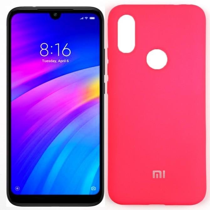 Чохол Soft Case для Xiaomi Redmi 7 Яскраво рожевий FULL