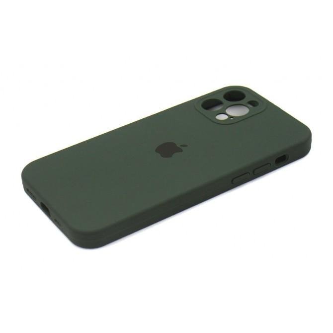 Оригинальный силиконовый чехол для iPhone 12 Pro Хвойно Зеленый FULL (with camera protection)-2
