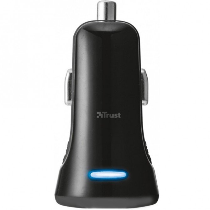 Автомобильное зарядное устройство TRUST 20W Car Charger with 2 USB port (Чёрный)
