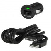 Автомобильное зарядное устройство BELKIN (1A) Чёрный + USB Cabel iPhone 3/4/iPad 2/3  (BK184) Автомобильное зарядное устройство BELKIN (1A) Чёрный + USB Cabel iPhone 3/4/iPad 2/3  (BK184)