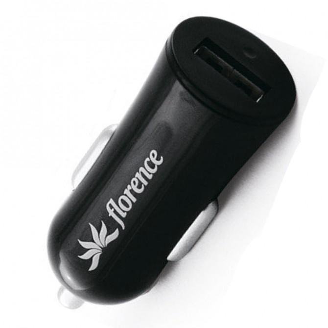 Автомобильное зарядное устройство Florence CC12-USB Чёрный-2