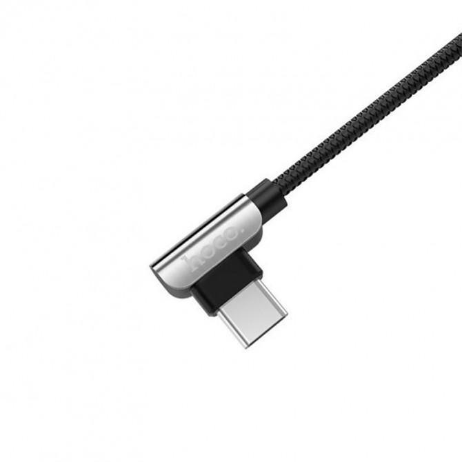 Кабель USB Hoco U42 Exquisite Steel Type-C (L Shape) Black 1.2m-1
