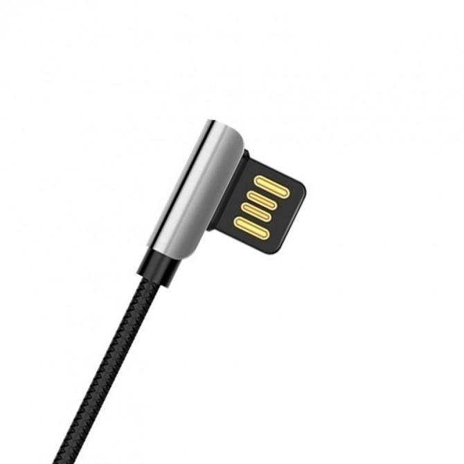 Кабель USB Hoco U42 Exquisite Steel Type-C (L Shape) Black 1.2m-2
