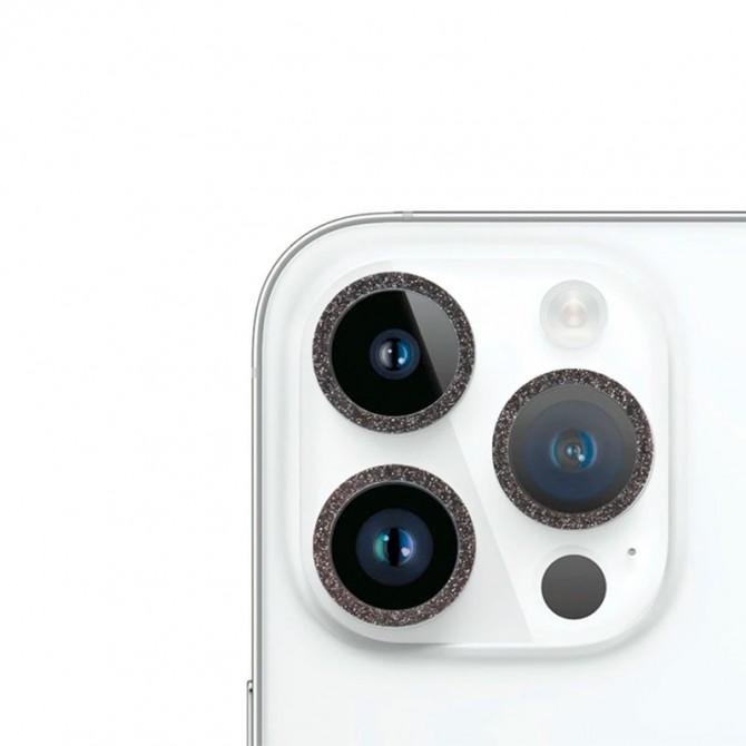 Захисне скло на камеру Metal Sparkles (в упак.) для Apple iPhone 15 Pro/15 Pro Max Чорний