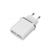 Сетевое зарядное устройство XO L52 2.1A/2USB + MicroUSB White