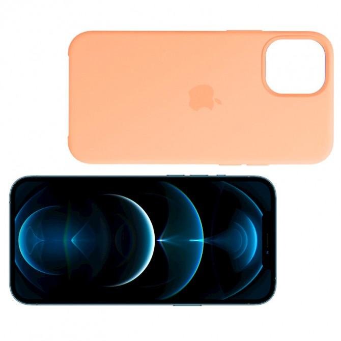 Оригинальный силиконовый чехол для iPhone 12 /12 Pro Светло-персиковый