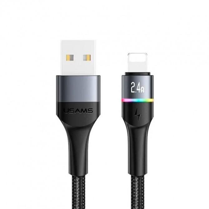 Кабель Usams U76 US-SJ534 Lightning Aluminium Alloy Data Cable 1.2m Black