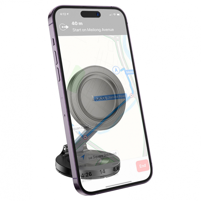 Холдер Hoco H61 Show folding magnetic (dashboard) Black Metal Grey-4