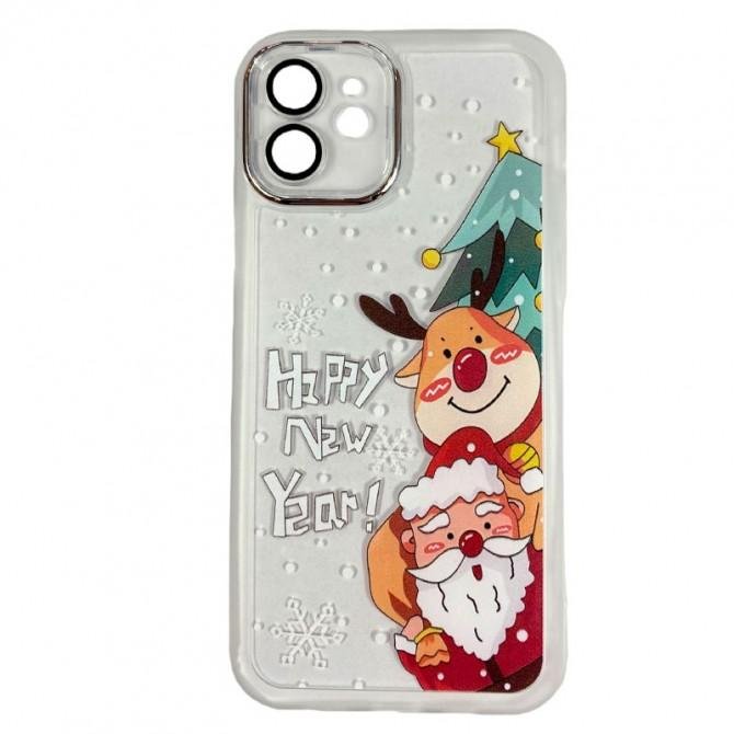 Чехол Christmas Glass Camera iPhone 11 White